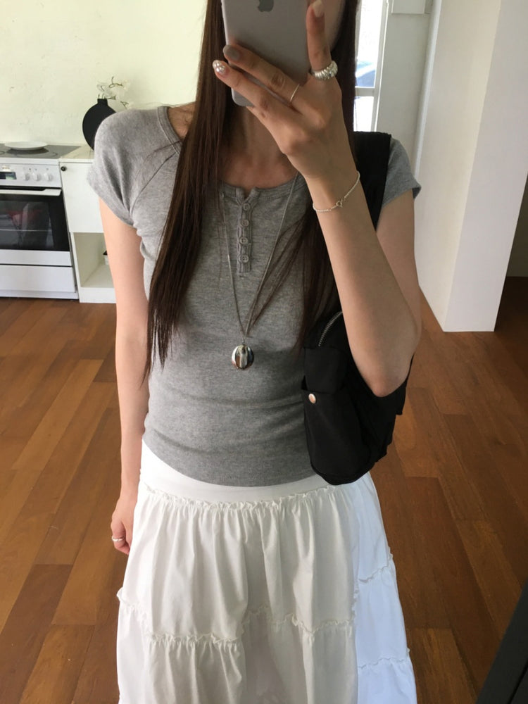 拉克蘭袖排鈕修身上衣