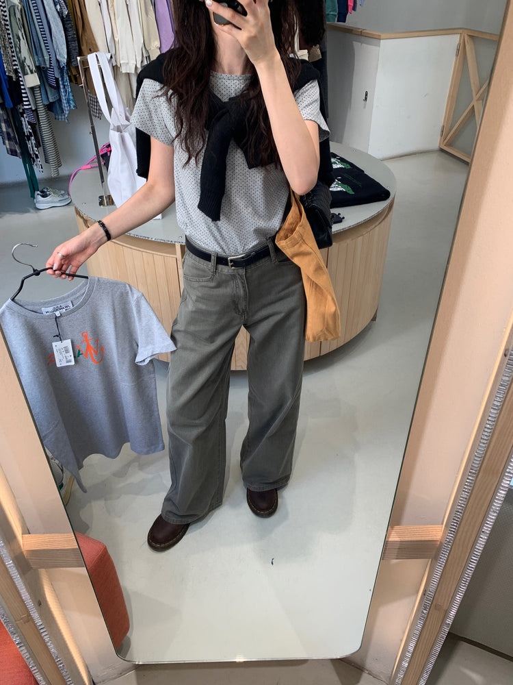 美色背口袋細節直褲