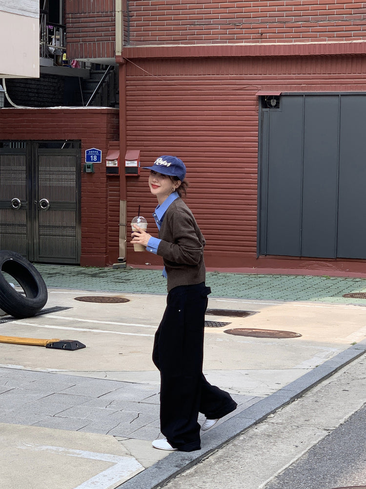 經典羊毛V領排鈕針織外套