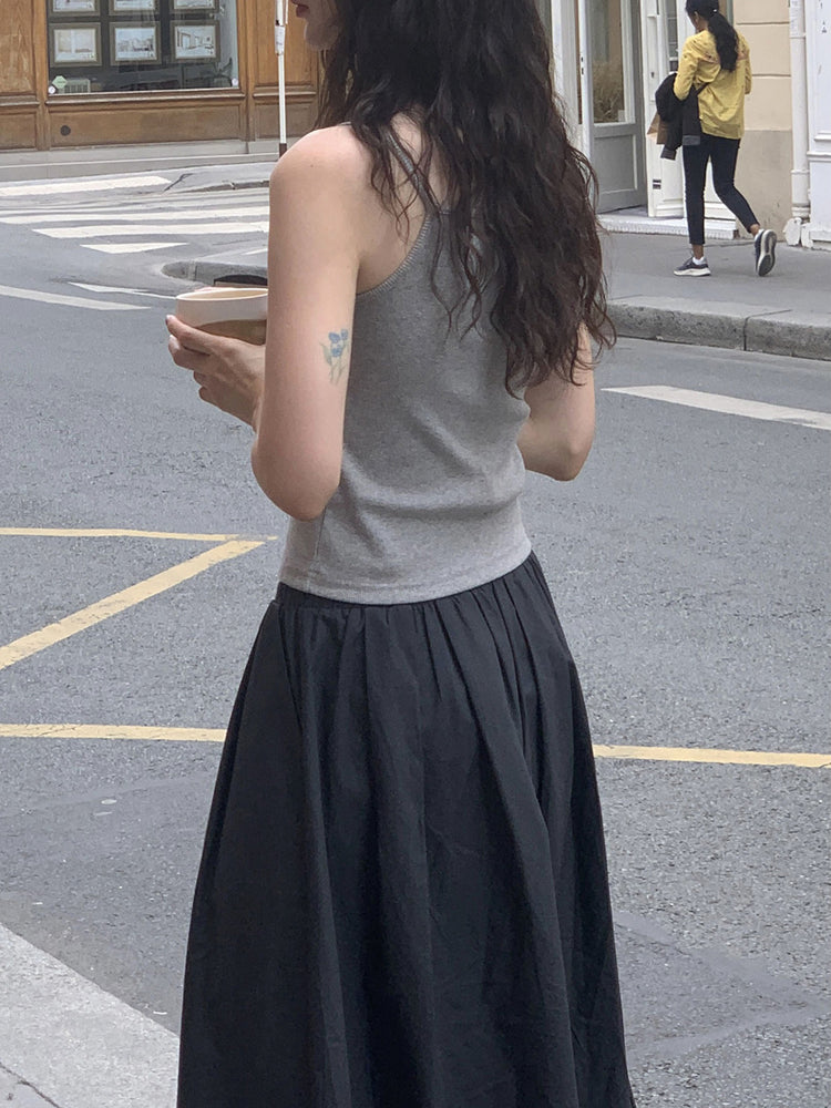 暗扣胸線細節背心