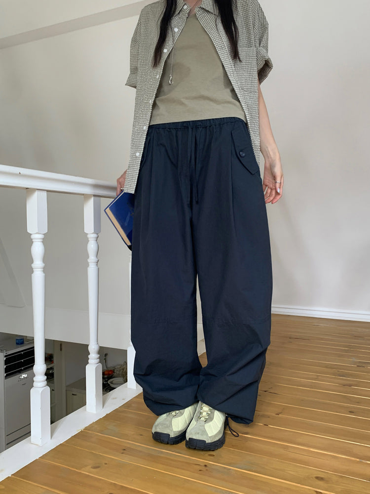 泡泡格紋翻領短袖襯衫