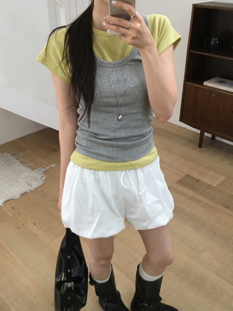 美色U領修身背心