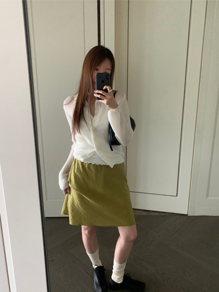 微光澤暗紋理短裙