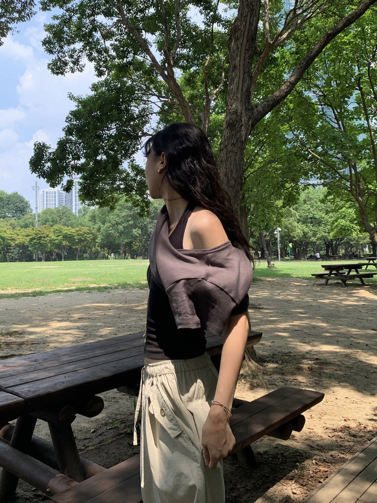 掛脖美色修身上衣