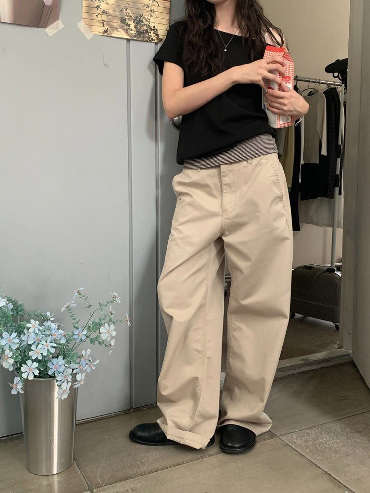 斜肩休閒寬鬆上衣