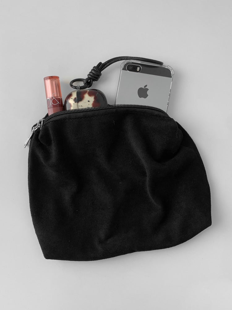 麂皮絨抓皺細節hobo bag(附小袋)