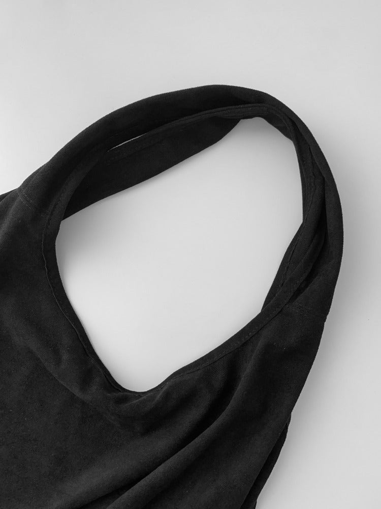 麂皮絨抓皺細節hobo bag(附小袋)