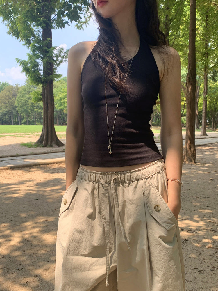 掛脖美色修身上衣
