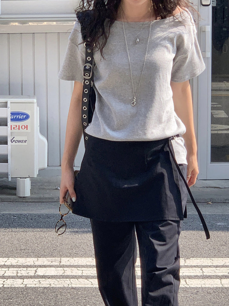 斜肩休閒寬鬆上衣