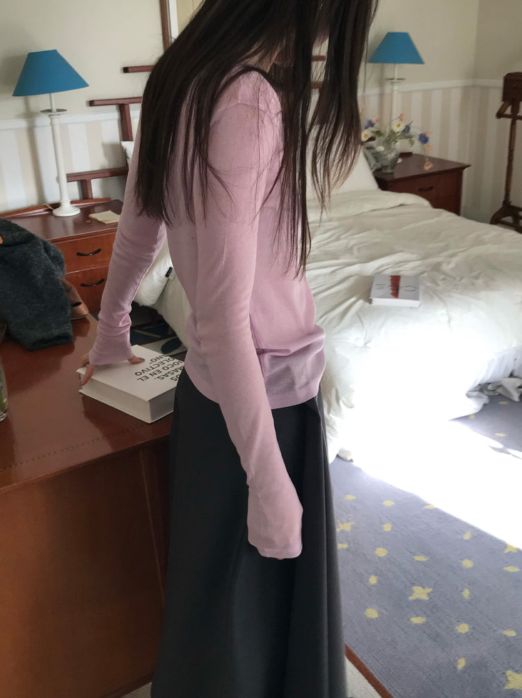 微透美色亨利領修身上衣