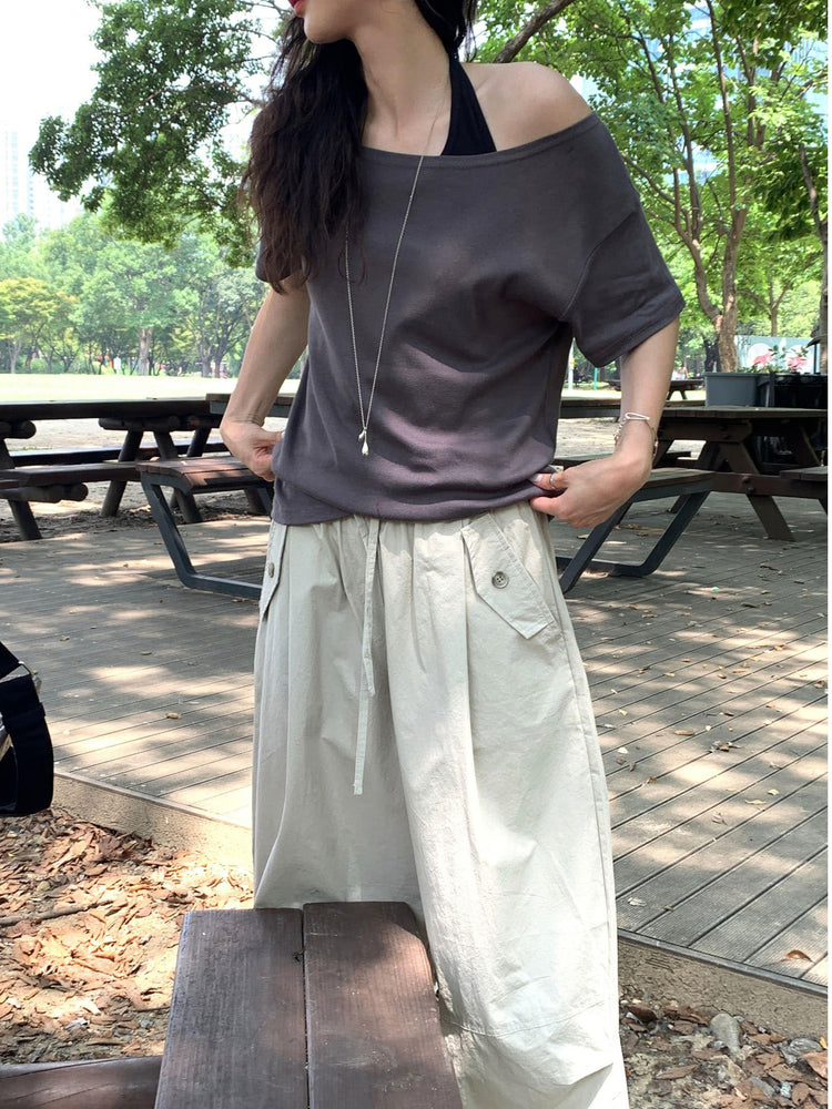 掛脖美色修身上衣