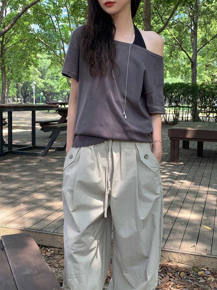 掛脖美色修身上衣