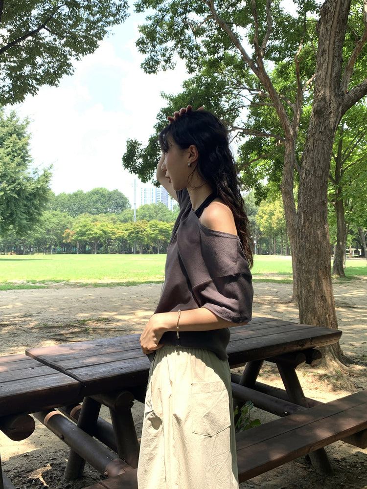 掛脖美色修身上衣
