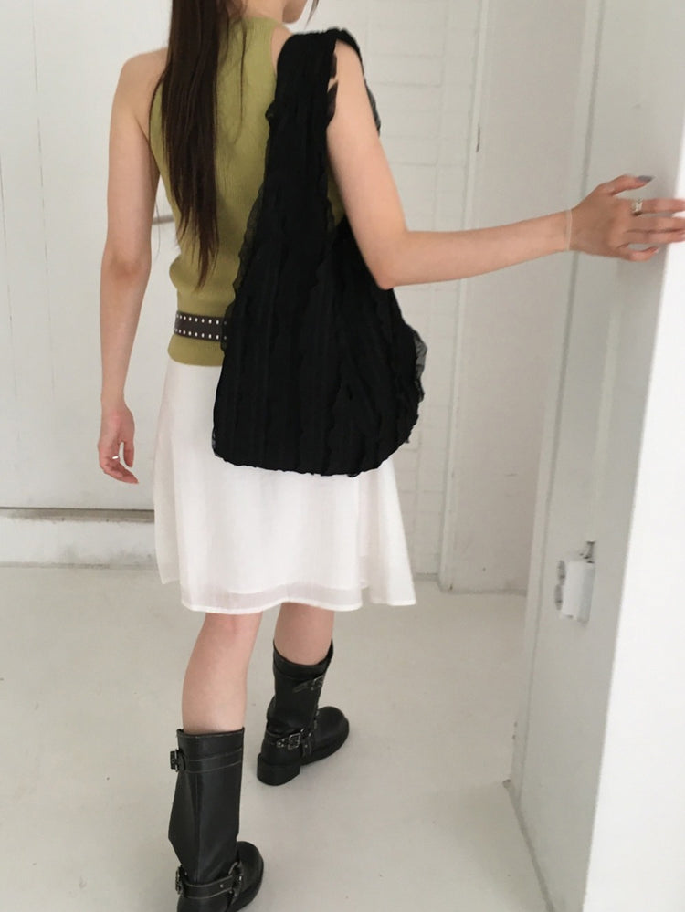 蕾絲層次hobo bag