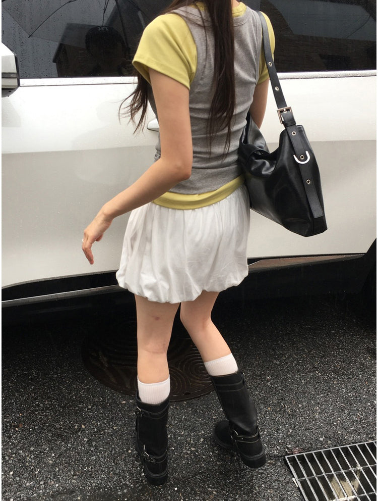 美色U領修身背心
