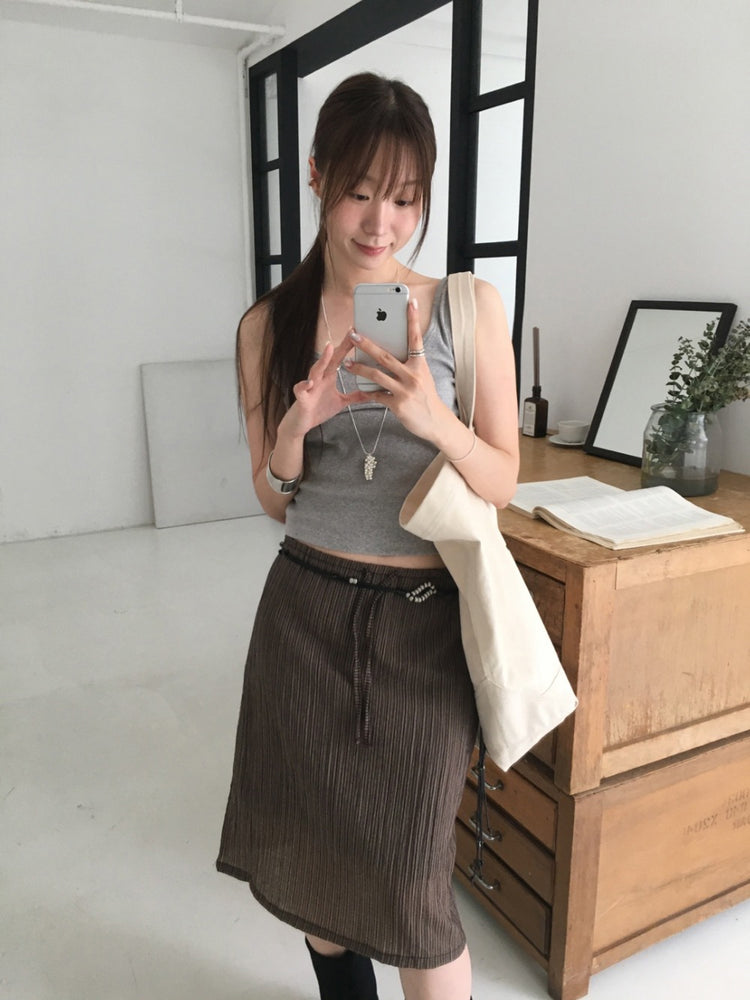 U領排鈕修身背心