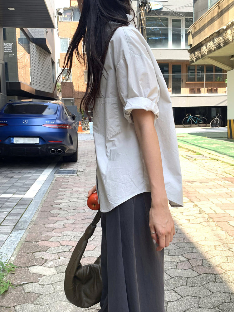 側單壓褶細節廓形褲