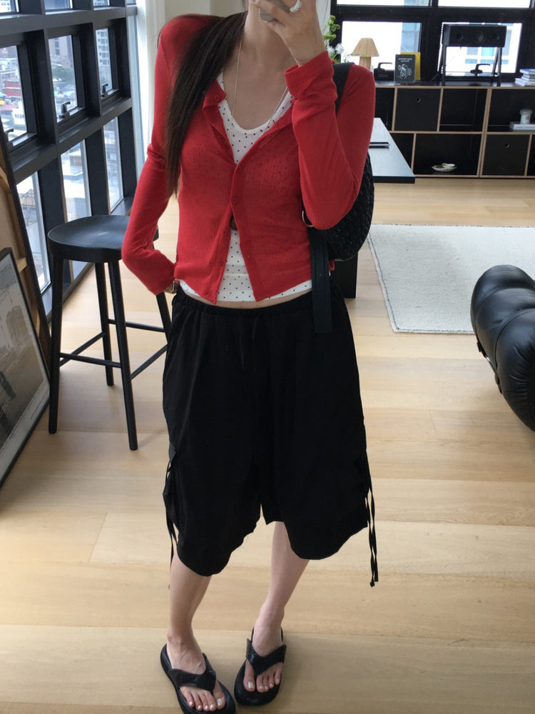 微透美色排鈕修身外套