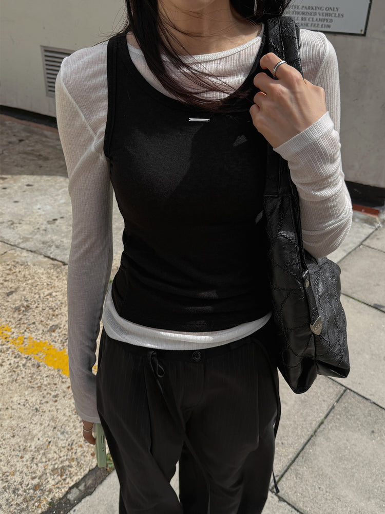 天絲美色銀標微透膚上衣
