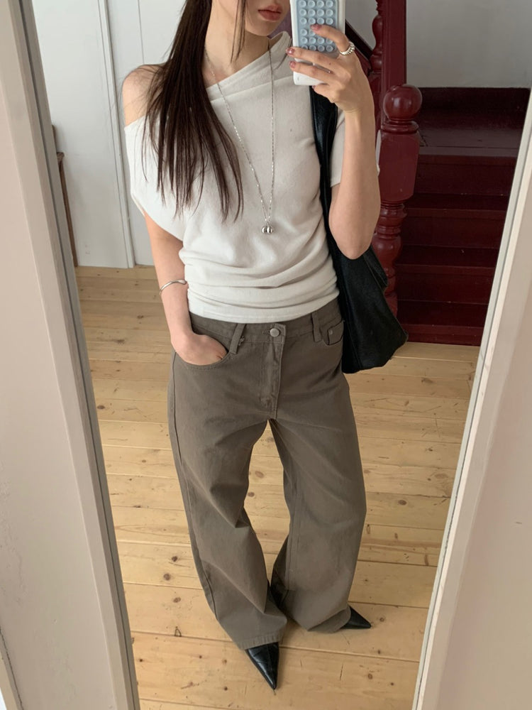 美肩堆堆細節修身上衣