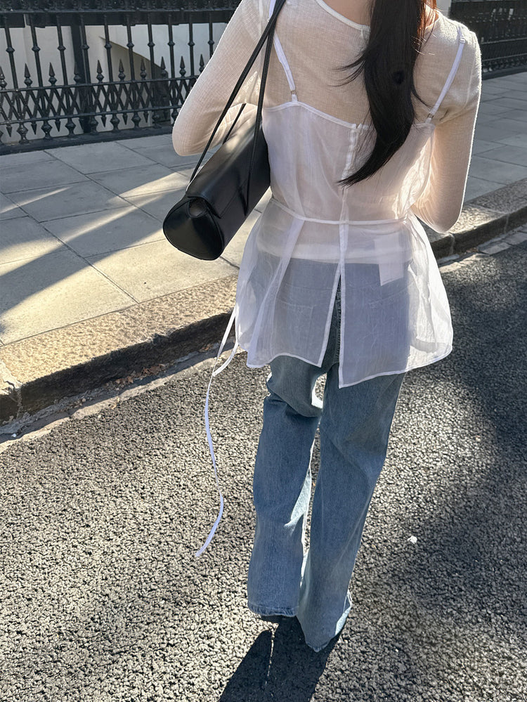 天絲美色銀標微透膚上衣