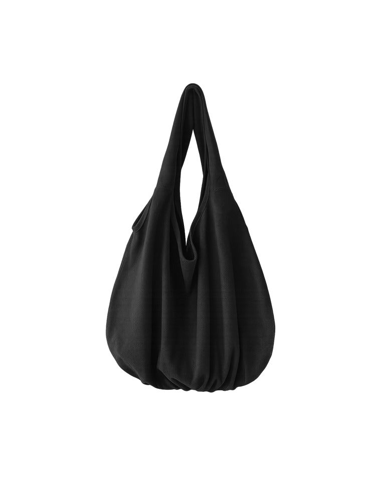 麂皮絨抓皺細節hobo bag(附小袋)