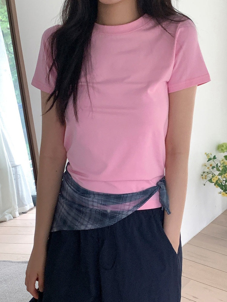 微透格紋三角巾