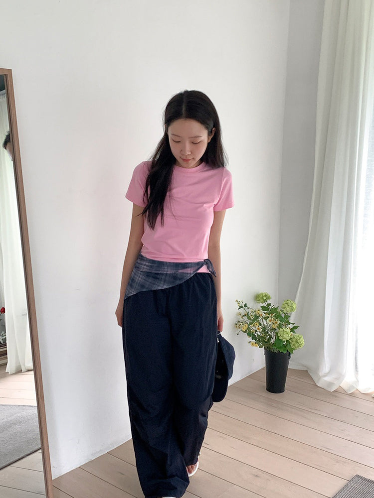 微透格紋三角巾