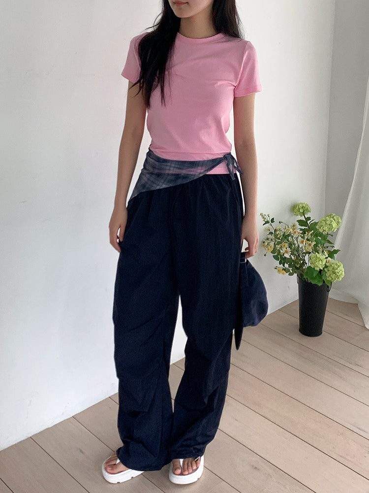 微透格紋三角巾