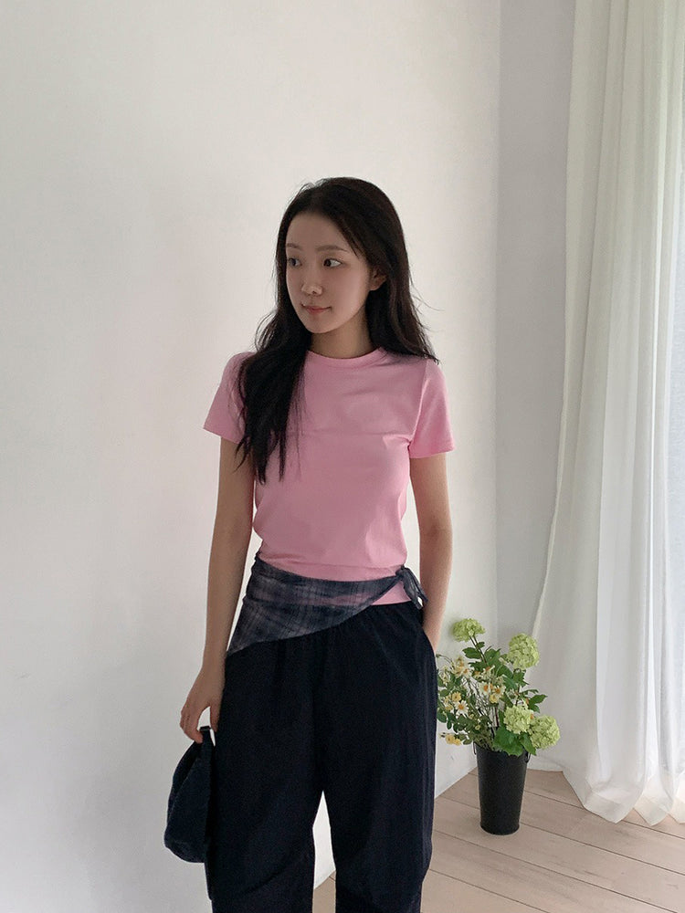 微透格紋三角巾