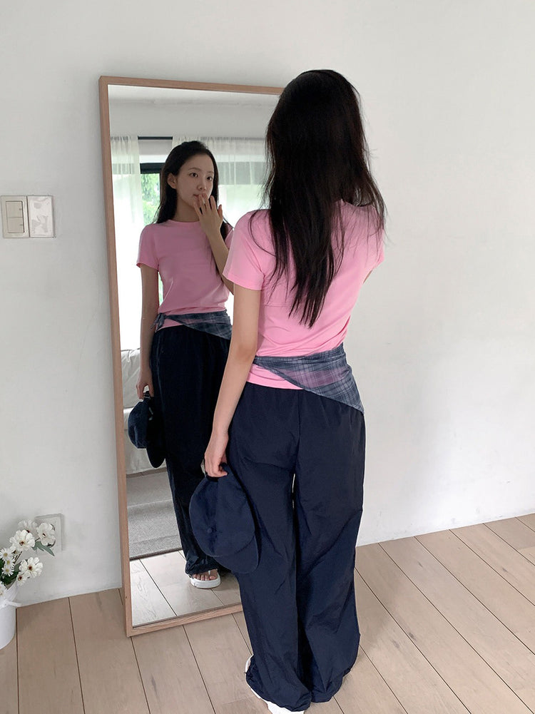 微透格紋三角巾