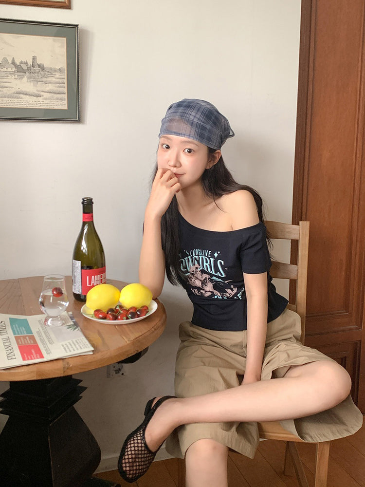 微透格紋三角巾