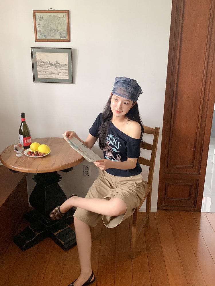 微透格紋三角巾