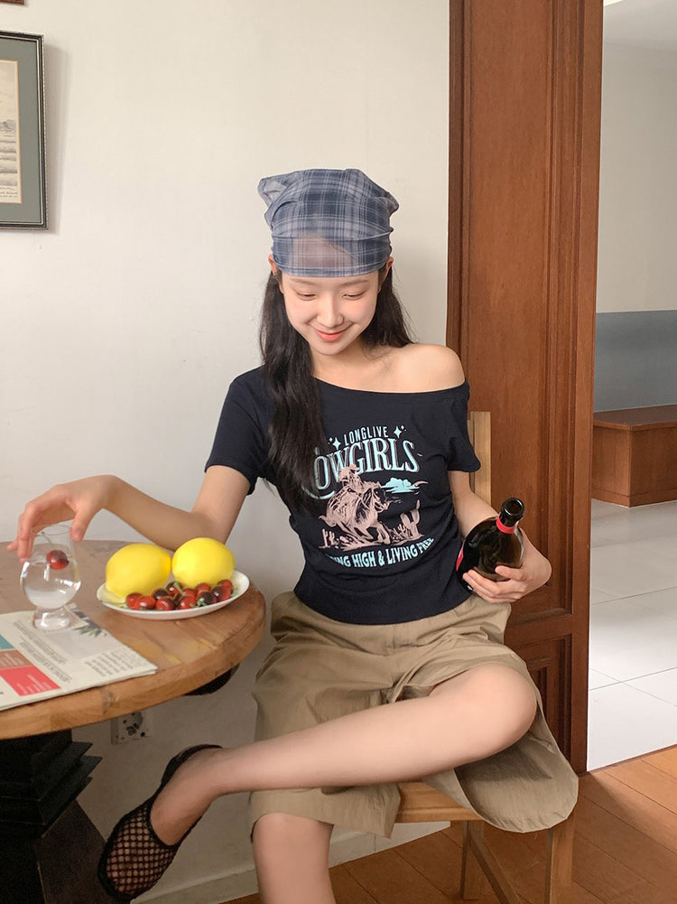 微透格紋三角巾
