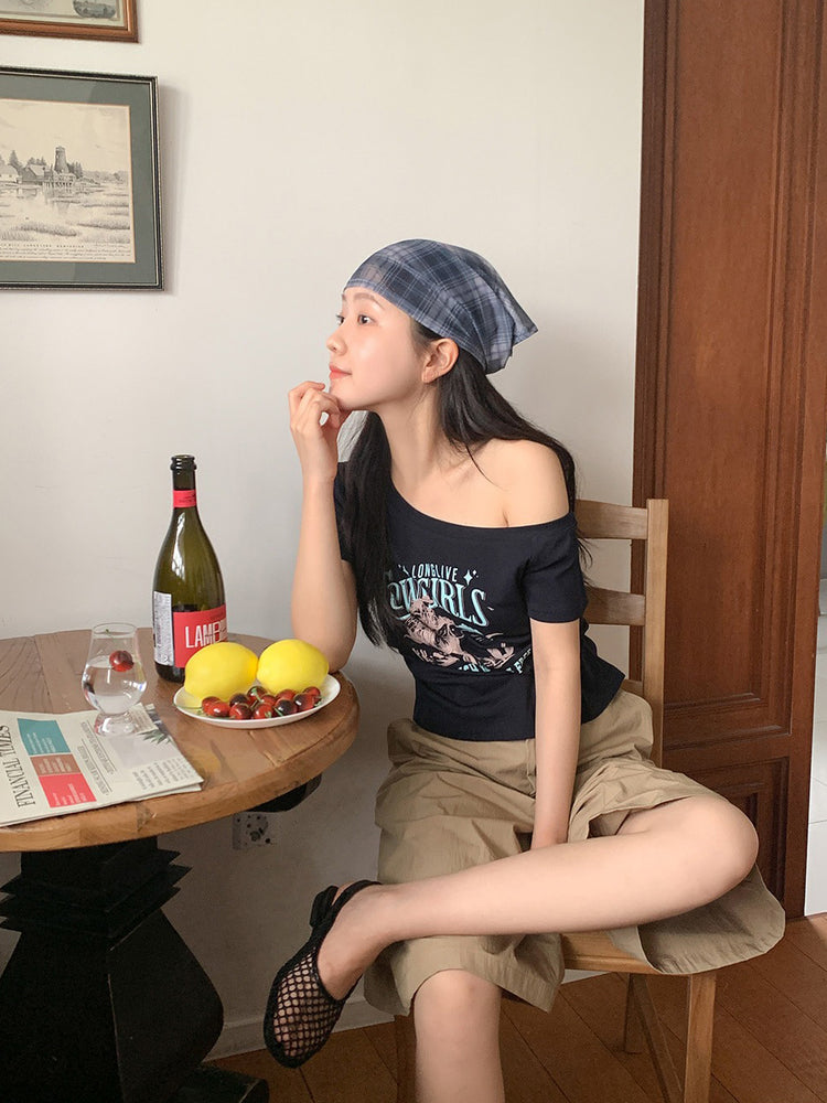 微透格紋三角巾