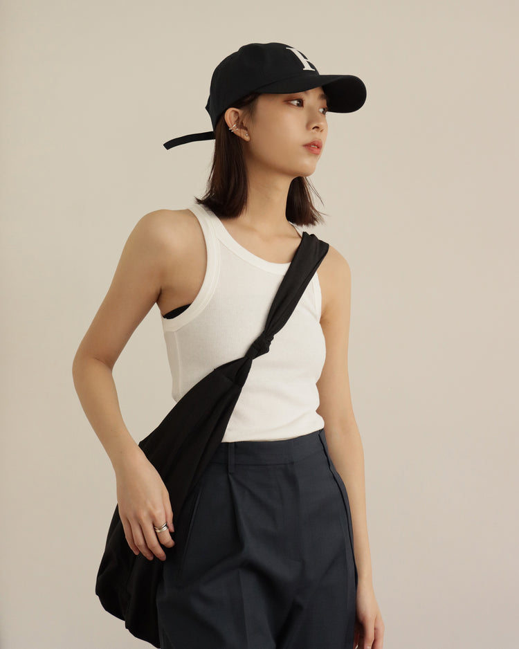 (現)高質摺疊設計感直褲