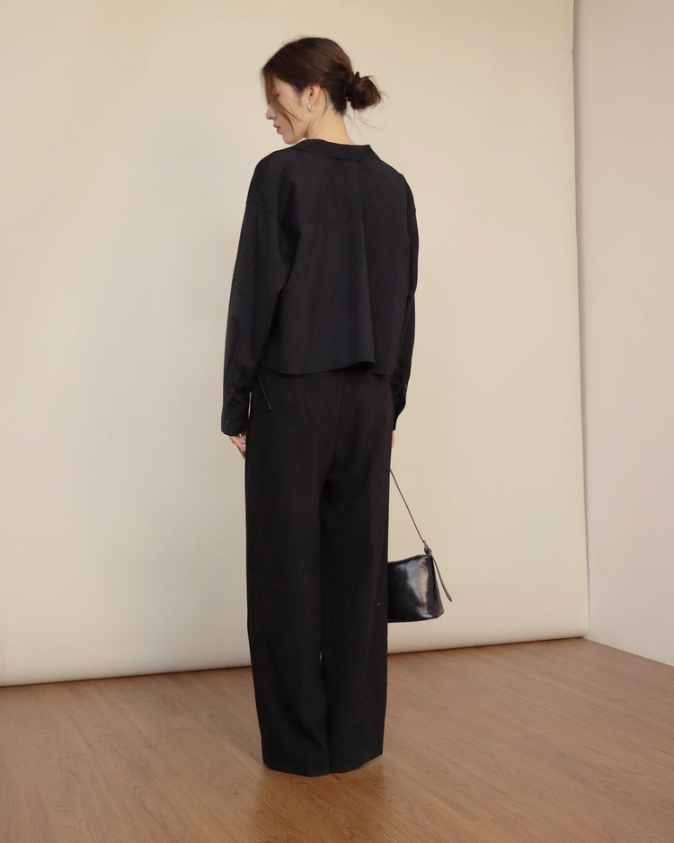 (現)高質v領細節短襯衫