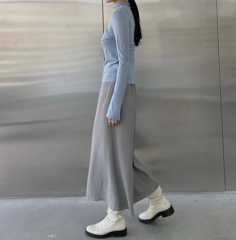 (現)高質霧面光澤感半裙-奶油