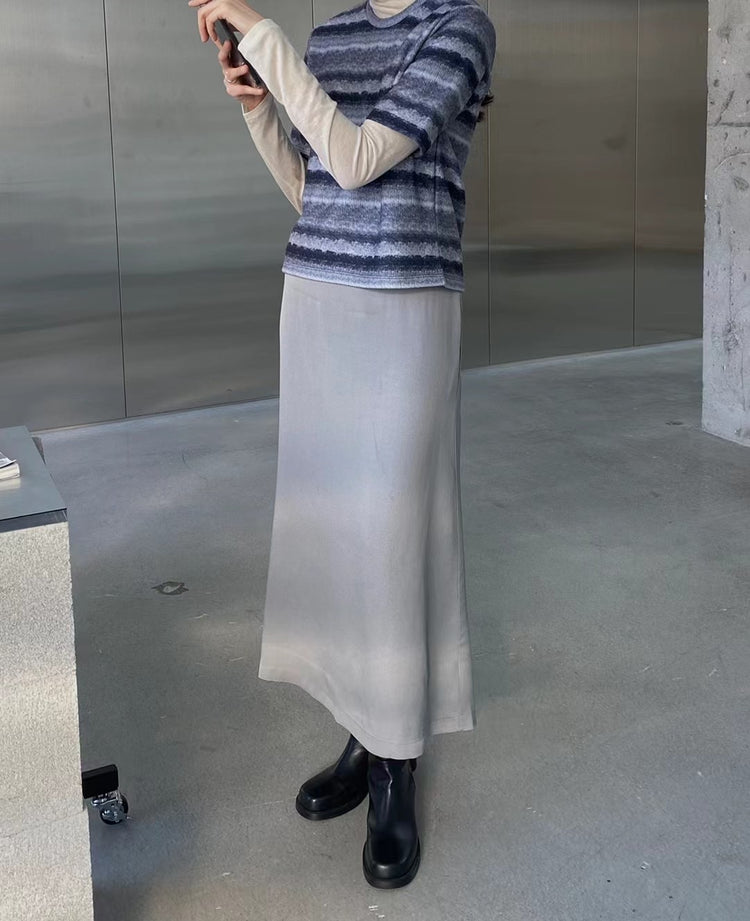 (現)高質霧面光澤感半裙-奶油