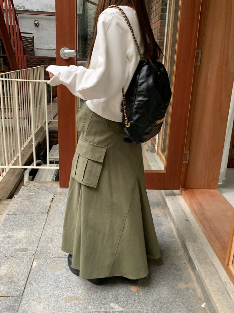 (現)高級A line工裝細節半裙