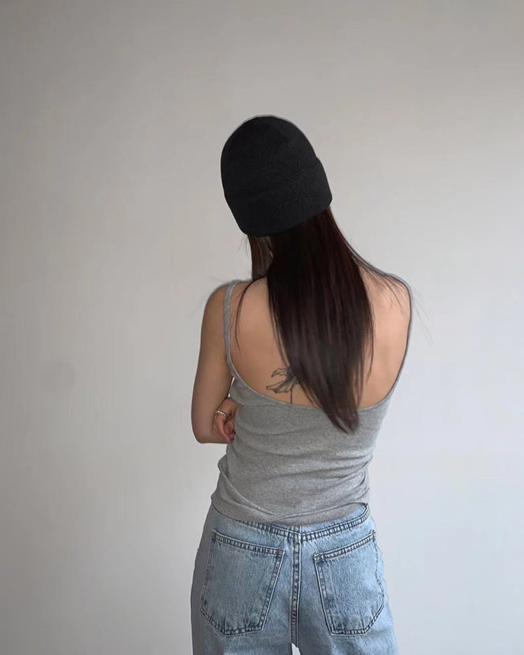 (現)露背前壓線細節bra背心