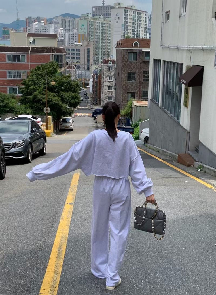 (現)美腰不修邊休閒套裝