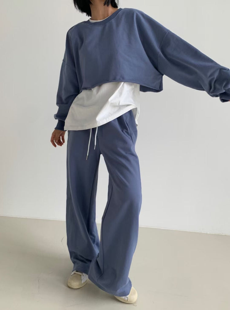(現)美腰不修邊休閒套裝