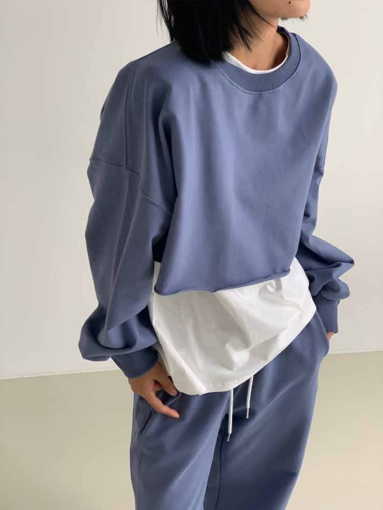 (現)美腰不修邊休閒套裝