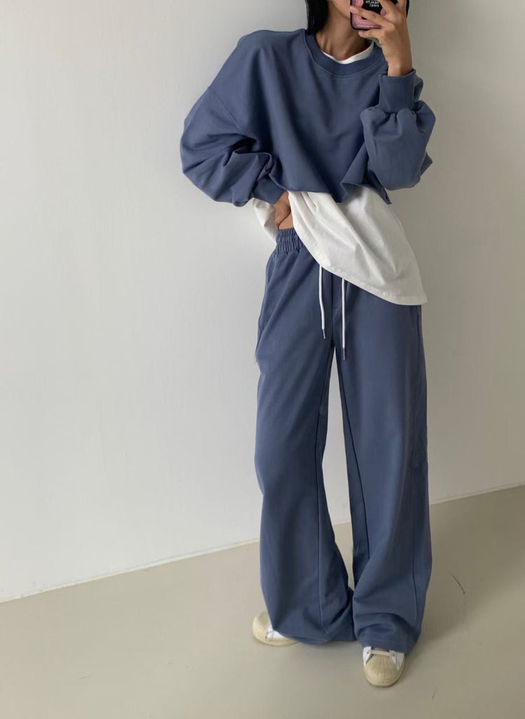 (現)美腰不修邊休閒套裝