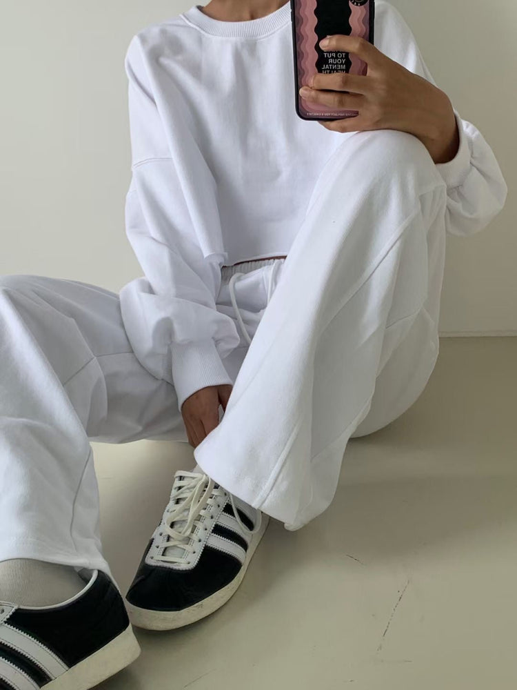 (現)美腰不修邊休閒套裝