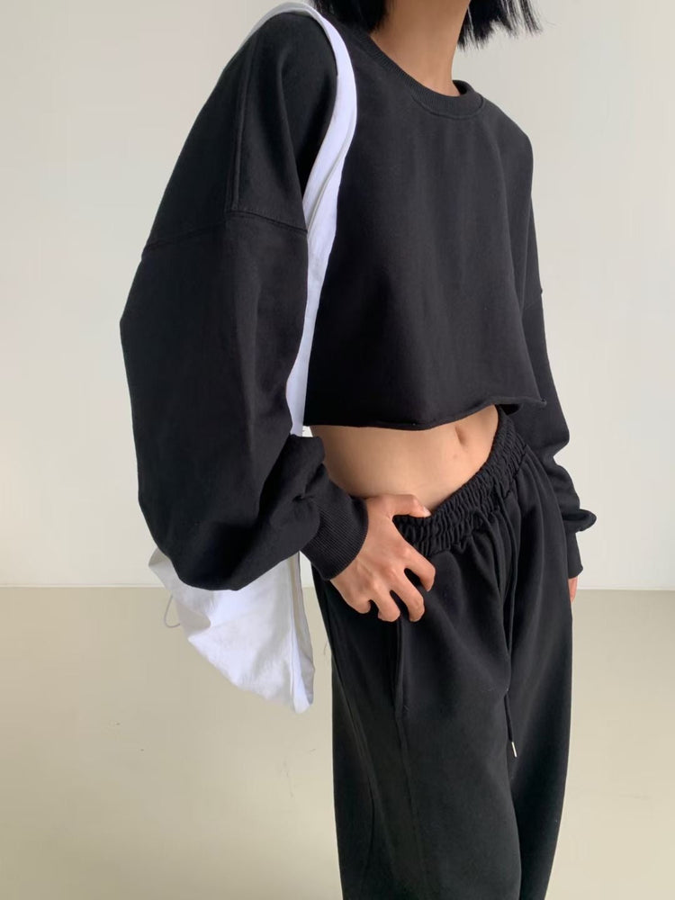 (現)美腰不修邊休閒套裝