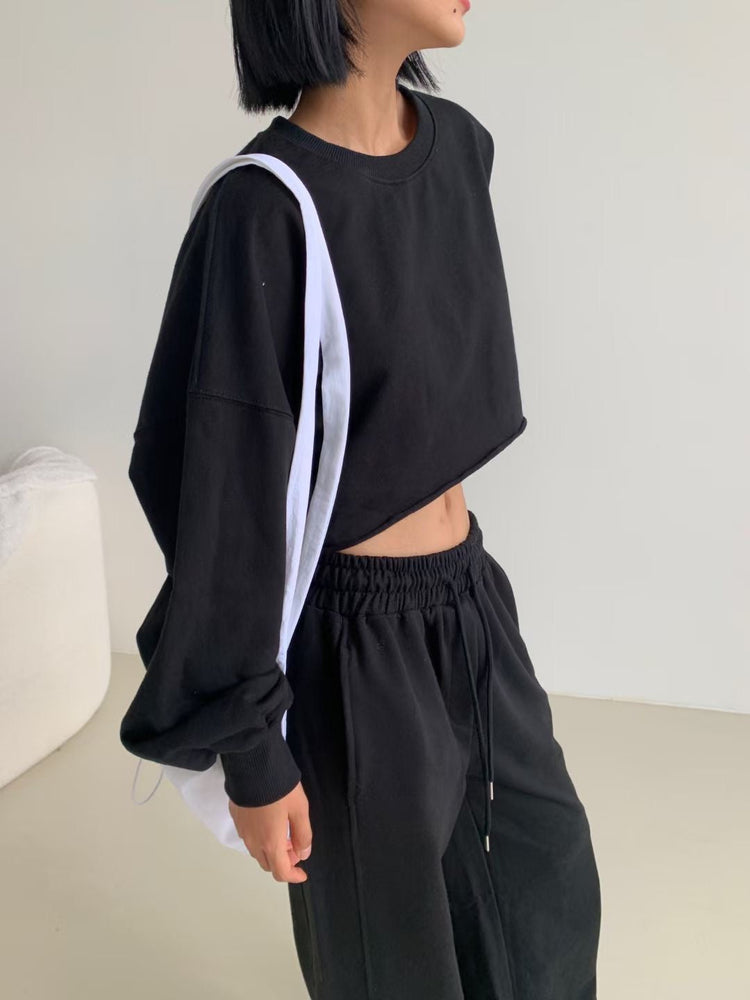 (現)美腰不修邊休閒套裝