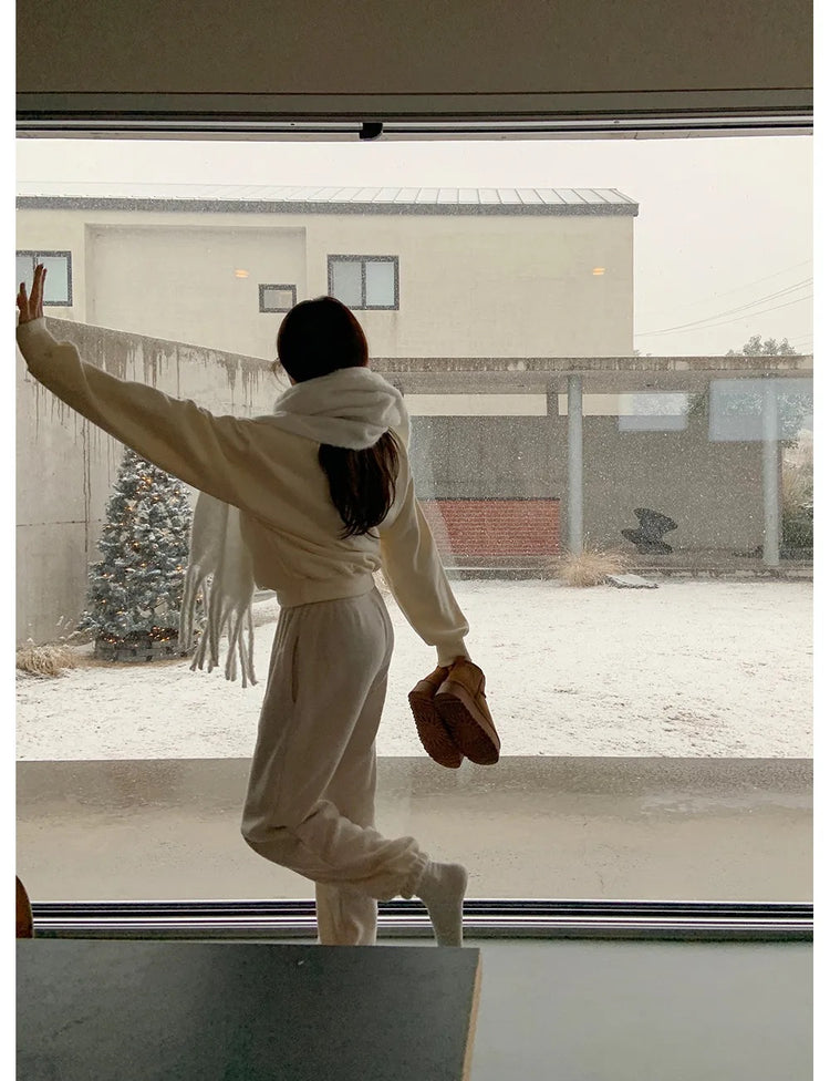 毛絨內裏低筒雪靴