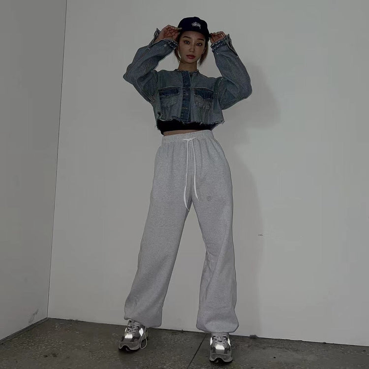 Unisex休閒兩穿棉褲-靛藍